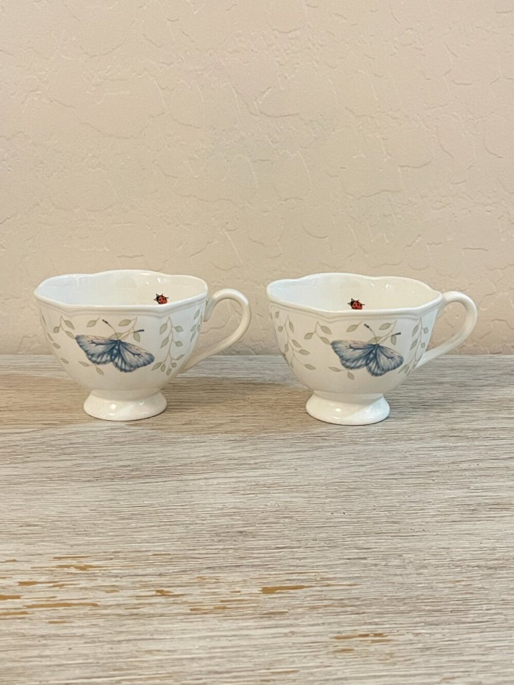 New Lenox Butterfly Meadow Tea Cups Set of 2